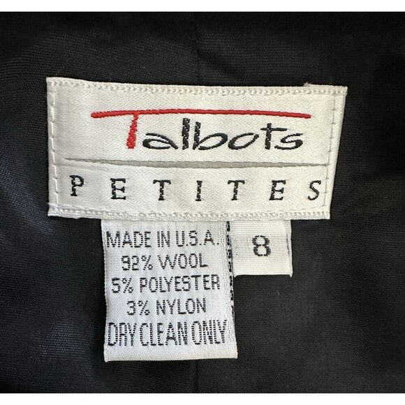 VTG Talbot's Petites Blazer Jacket Size 8 Wool Blend Gray Black Business Office - Picture 2 of 5